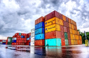 A stack of shipping containers in our container yard