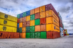 A stack of shipping containers in our container yard